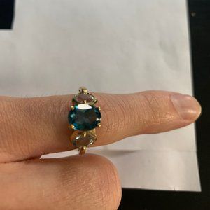 Shades of Blue Topaz Ring, 14K Gold
